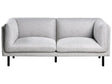 2 Seater Sofa Light Grey Fabric Metal Legs Upholstered Living Room Furniture Beliani