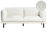 2 Seater Sofa Off-White Boucle Metal Legs Upholstered Living Room Furniture Beliani