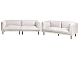 5 Seater Sofa Set Light Beige Fabric Metal Legs Upholstered Living Room Furniture Beliani