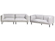 5 Seater Sofa Set Light Grey Fabric Metal Legs Upholstered Living Room Furniture Beliani