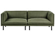 3 Seater Sofa Dark Green Fabric Metal Legs Upholstered Living Room Furniture Beliani