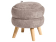 Pouffe Taupe Fabric Chenille 40 x 41 cm with Storage Stool Modern Design Beliani