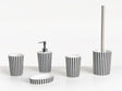 5-Piece Bathroom Accessories Set Black and White Polyresin Soap Dish Soap Dispenser Toilet Brush Tumbler Toothbrush Holder Beliani