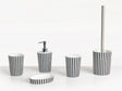 5-Piece Bathroom Accessories Set Black and White Polyresin Soap Dish Soap Dispenser Toilet Brush Tumbler Toothbrush Holder Beliani