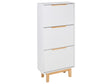 Shoe Storage Cabinet White MDF 3 Compartments Modern Design Hallway Beliani