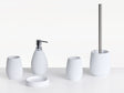 5-Piece Bathroom Accessories Set White Polyresin Soap Dish Soap Dispenser Toilet Brush Tumbler Toothbrush Holder Beliani