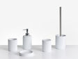 5-Piece Bathroom Accessories Set White Polyresin Soap Dish Soap Dispenser Toilet Brush Tumbler Toohtbrush Holder Beliani