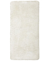 Shaggy Area Rug High-Pile Carpet Solid White Polyester Rectangular 80 x 150 cm Beliani