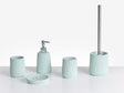 5-Piece Bathroom Accessories Set Mint Green Polyresin Soap Dish Soap Dispenser Toilet Brush Tumbler Toohtbrush Holder Beliani