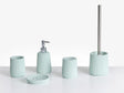 5-Piece Bathroom Accessories Set Mint Green Polyresin Soap Dish Soap Dispenser Toilet Brush Tumbler Toohtbrush Holder Beliani