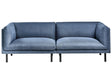 3 Seater Sofa Dark Blue Fabric Metal Legs Upholstered Living Room Furniture Beliani