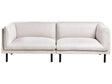 3 Seater Sofa Light Beige Fabric Metal Legs Upholstered Living Room Furniture Beliani
