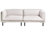 3 Seater Sofa Light Beige Fabric Metal Legs Upholstered Living Room Furniture Beliani
