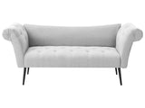 Chaise Lounge Light Grey Fabric Upholstery Tufted Double Ended Seat Beliani
