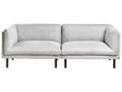 3 Seater Sofa Light Grey Fabric Metal Legs Upholstered Living Room Furniture Beliani