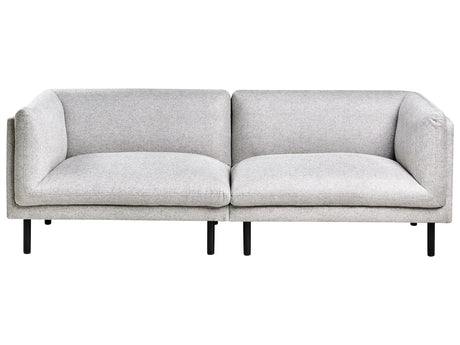 3 Seater Sofa Light Grey Fabric Metal Legs Upholstered Living Room Furniture Beliani
