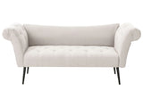 Chaise Lounge Light Beige Fabric Upholstery Tufted Double Ended Seat Beliani