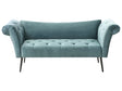 Chaise Lounge Teal Velvet Upholstery Tufted Double Ended Seat Beliani