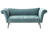 Chaise Lounge Teal Velvet Upholstery Tufted Double Ended Seat Beliani