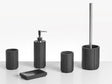 5-Piece Bathroom Accessories Set Black Polyresin Soap Dish Soap Dispenser Toilet Brush Tumbler Toohtbrush Holder Beliani