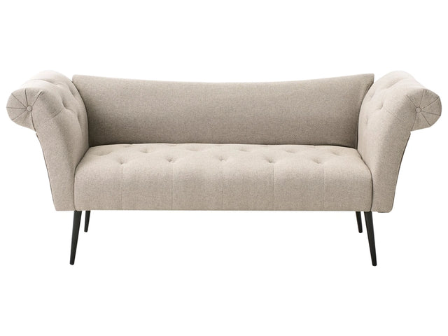 Chaise Lounge Light Brown Fabric Upholstery Tufted Double Ended Seat Beliani