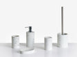 5-Piece Bathroom Accessories Set White Polyresin Soap Dish Soap Dispenser Toilet Brush Tumbler Toohtbrush Holder Beliani