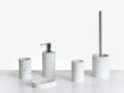 5-Piece Bathroom Accessories Set White Polyresin Soap Dish Soap Dispenser Toilet Brush Tumbler Toohtbrush Holder Beliani