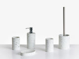 5-Piece Bathroom Accessories Set White Polyresin Soap Dish Soap Dispenser Toilet Brush Tumbler Toohtbrush Holder Beliani