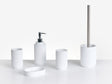 5-Piece Bathroom Accessories Set White Polyresin Soap Dish Soap Dispenser Toilet Brush Tumbler Toohtbrush Holder Beliani