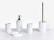 5-Piece Bathroom Accessories Set White Polyresin Soap Dish Soap Dispenser Toilet Brush Tumbler Toohtbrush Holder Beliani