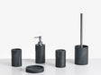 5-Piece Bathroom Accessories Set Black Polyresin Soap Dish Soap Dispenser Toilet Brush Tumbler Toohtbrush Holder Beliani