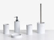 5-Piece Bathroom Accessories Set White Polyresin Soap Dish Soap Dispenser Toilet Brush Tumbler Toohtbrush Holder Beliani