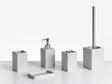 5-Piece Bathroom Accessories Set Grey Concrete Effect Polyresin Soap Dish Soap Dispenser Toilet Brush Tumbler Toohtbrush Holder Beliani