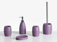 5-Piece Bathroom Accessories Set Purple Polyresin Soap Dish Soap Dispenser Toilet Brush Tumbler Toohtbrush Holder Beliani