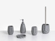 5-Piece Bathroom Accessories Set Grey Polyresin Soap Dish Soap Dispenser Toilet Brush Tumbler Toohtbrush Holder Beliani