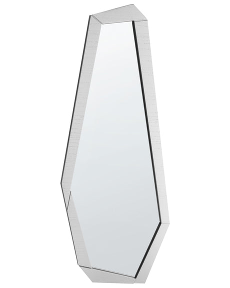 Hanging Wall Mirror Silver Wood Frame Large Mirror Bedroom Living Room Hallway Modern Style Beliani