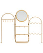 Jewellery Stand with Mirror Gold Metal Makeup Mirror Jewelry Holder Bedroom Accessories Glam Style Beliani