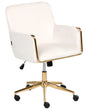 Executive Office Chair Off-White Velvet  Upholstery Seat Height Adjustment Titl Swivel Padding Beliani