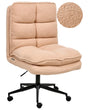 Office Desk Chair Peach Pink Boucle Teddy Upholstery Seat Height Adjustment Reclining Swivel Padding Beliani