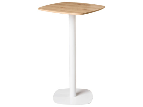 Garden Bistro Coffee Table Light Brown and White Square Top 60x60 cm Metal Base Rustic Modern Beliani