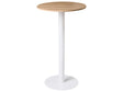 Garden Bistro Coffee Table Light Brown and White Round Top 60x60 cm Metal Base Rustic Modern Beliani