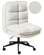 Office Desk Chair White Boucle Teddy Upholstery Seat Height Adjustment Reclining Swivel Padding Beliani
