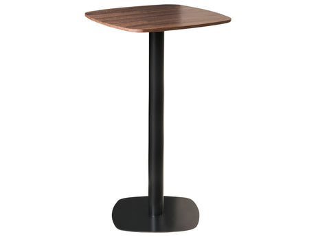 Garden Bistro Coffee Table Dark Brown and Black Square Top 60x60 cm Black Metal Base Rustic Modern Beliani
