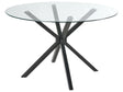 Dining Table Black Tempered Glass Top Round  120 cm 4 Person Capacity Modern Design Beliani