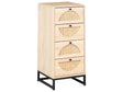 Chest of Drawers Particle Board Light Brown Rattan 4 Drawers Steel Legs Modern Design Beliani