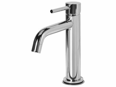 Bathroom Basin Mixer Tap Silver Brass 18 cm Chromed Single Lever Bathroom Accessories Modern Beliani