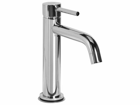 Bathroom Basin Mixer Tap Silver Brass 18 cm Chromed Single Lever Bathroom Accessories Modern Beliani