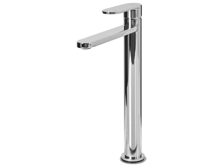 Bathroom Basin Mixer Tap Silver Brass 30 cm Chromed Single Lever Bathroom Accessories Modern Beliani