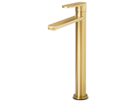 Bathroom Basin Mixer Tap Gold Brass 30 cm Matt Single Lever Bathroom Accessories Modern Beliani