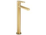 Bathroom Basin Mixer Tap Gold Brass 30 cm Matt Single Lever Bathroom Accessories Modern Beliani